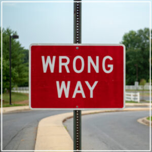 wrong way road signs