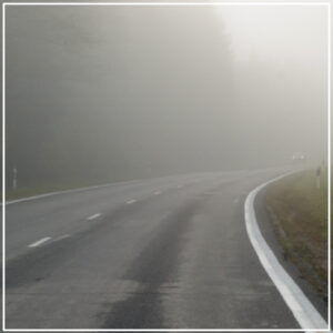 foggy road conditions 