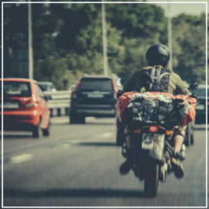 motorcycle riding with traffic